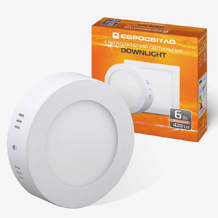 Світильник точковий накладний Євросвітло 6Вт коло LED-SR-120-6 6400К